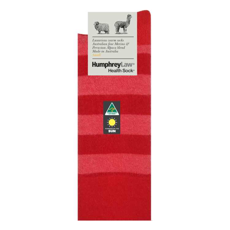 Humphrey Law Baby Alpaca/Merino Stripe Socks Red