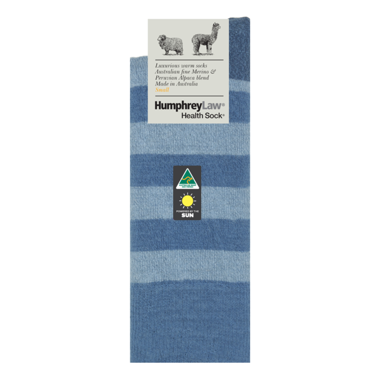 Humphrey Law Alpaca/Merino Stripe Socks Denim