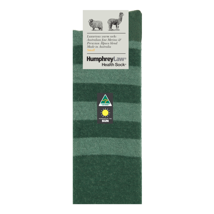 Humphrey Law Baby Alpaca/Merino Stripe Socks Green