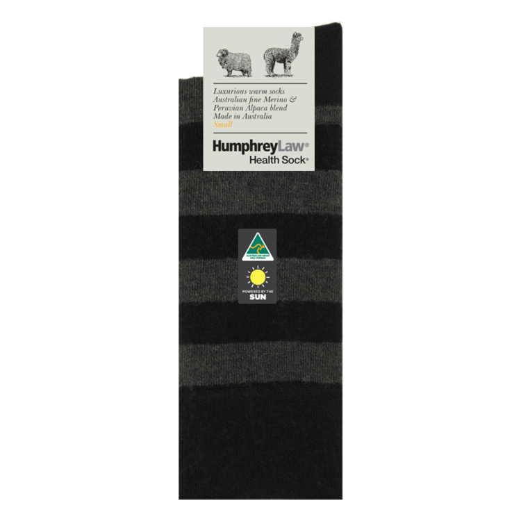 Humphrey Law Baby Alpaca/Merino Stripe Socks Blk