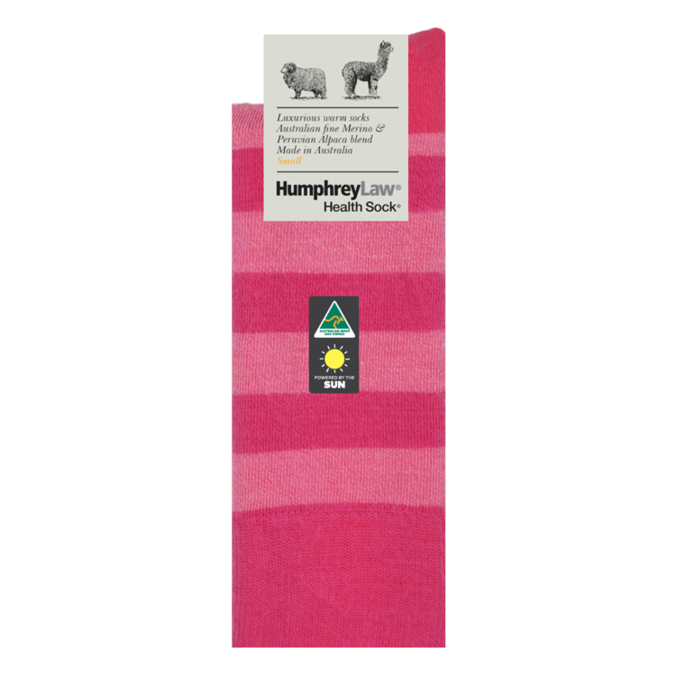 Humphrey Law Alpaca/Merino Stripe Socks Fushia