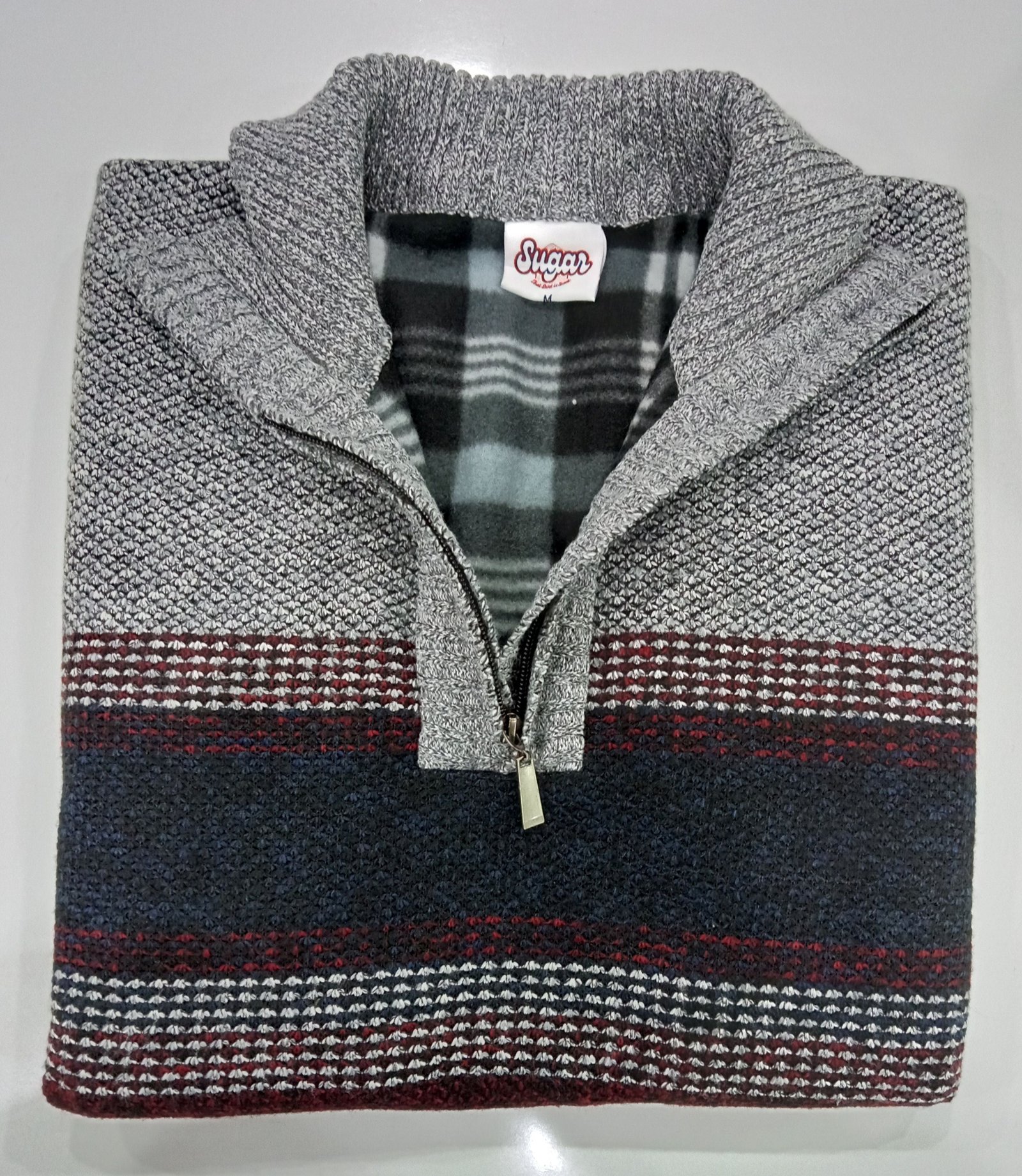Sugar Branston Quater Zip Fleece Wine