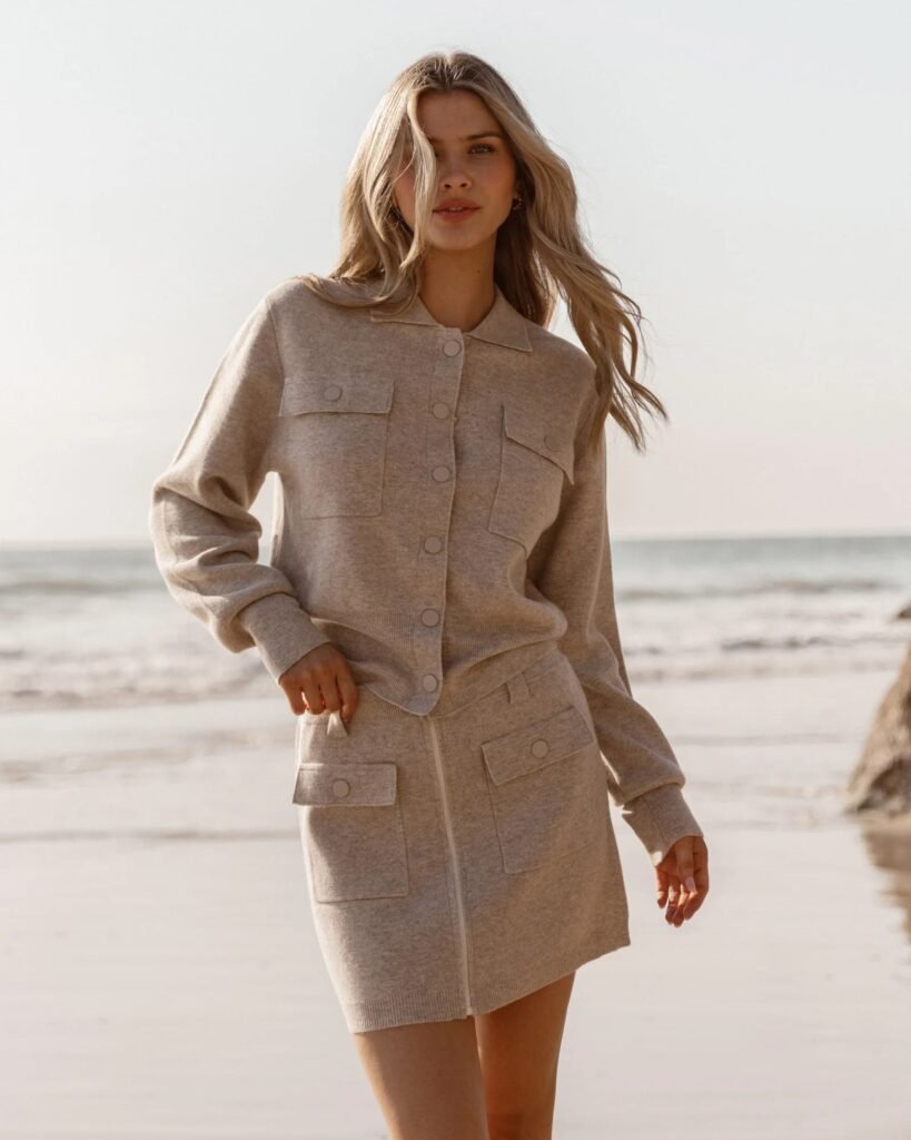 Sass Baldwin Knit Jacket Oatmeal