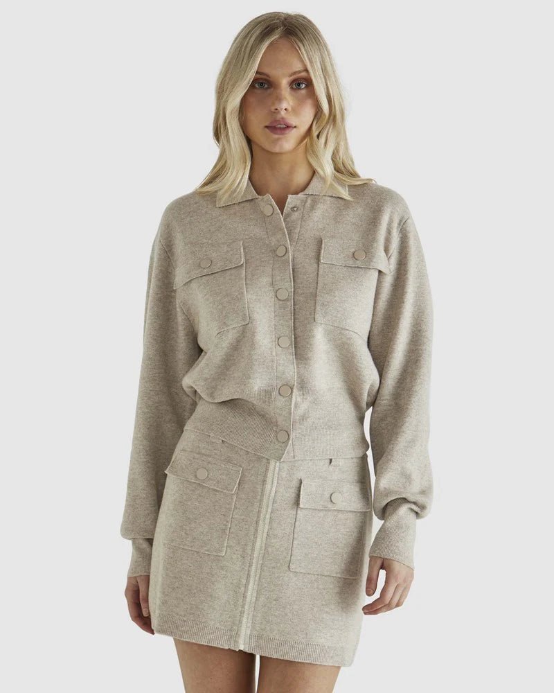 Sass Baldwin Knit Jacket Oatmeal