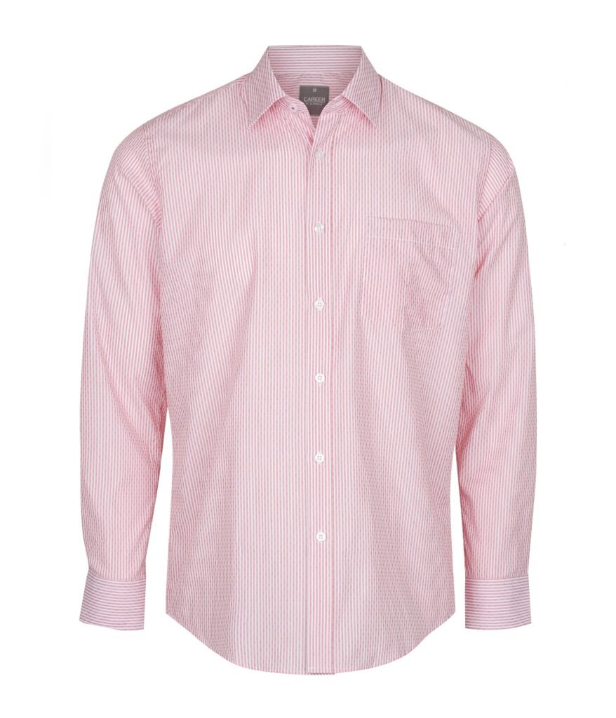 Men's red checkered flannel shirt with long sleeves