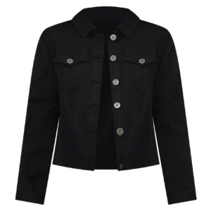 Cafe Latte Stretch Jean Jacket Black