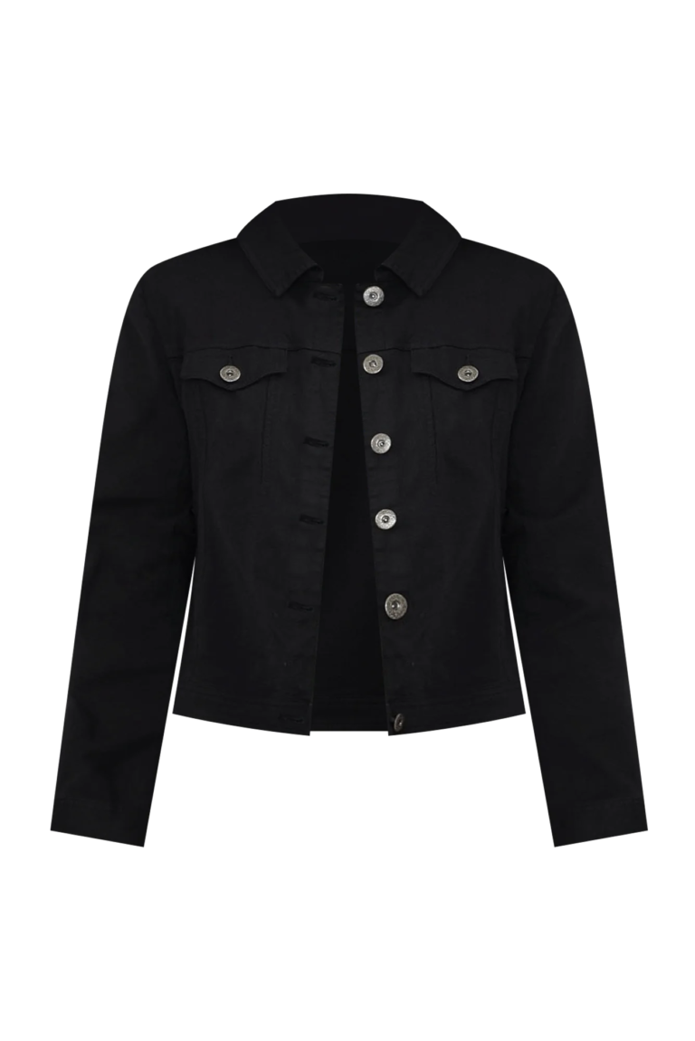 Cafe Latte Stretch Jean Jacket Black