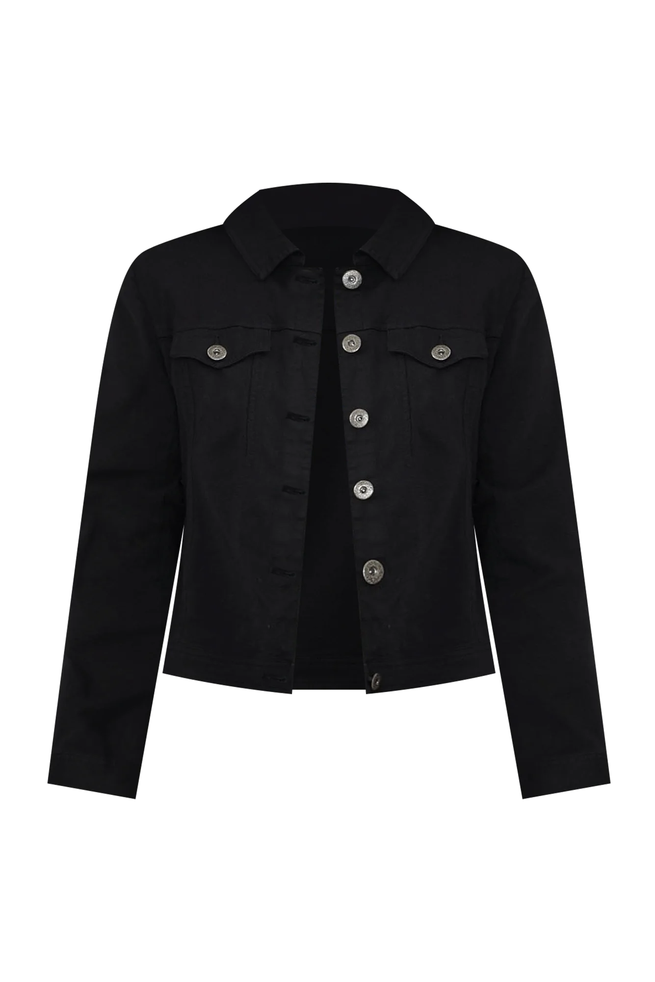 Cafe Latte Stretch Jean Jacket Black