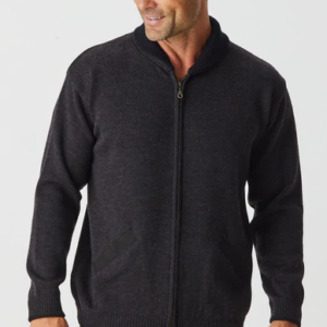 aklanda shawl zip cardigan charcoal