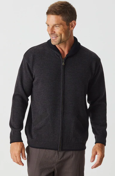 Aklanda Shawl Zip Cardigan Charcoal