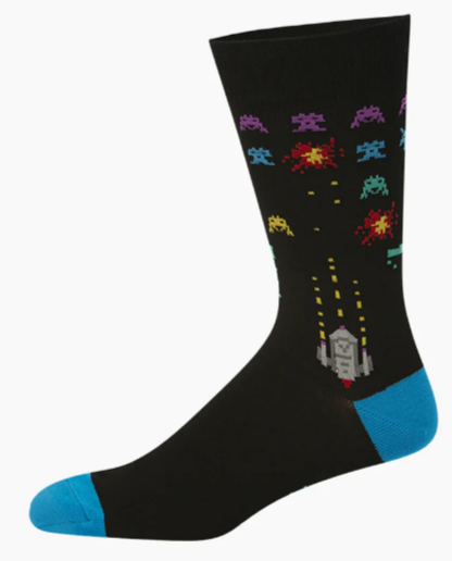 Bamboo Space Invaders Socks