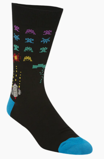Bamboo Space Invaders Socks