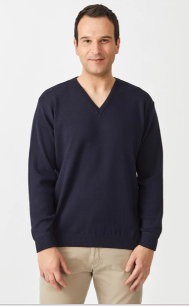 AKLANDA VEE NECK SWEATER NAVY