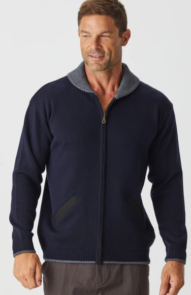 Aklanda Shawl Zip Cardigan Navy
