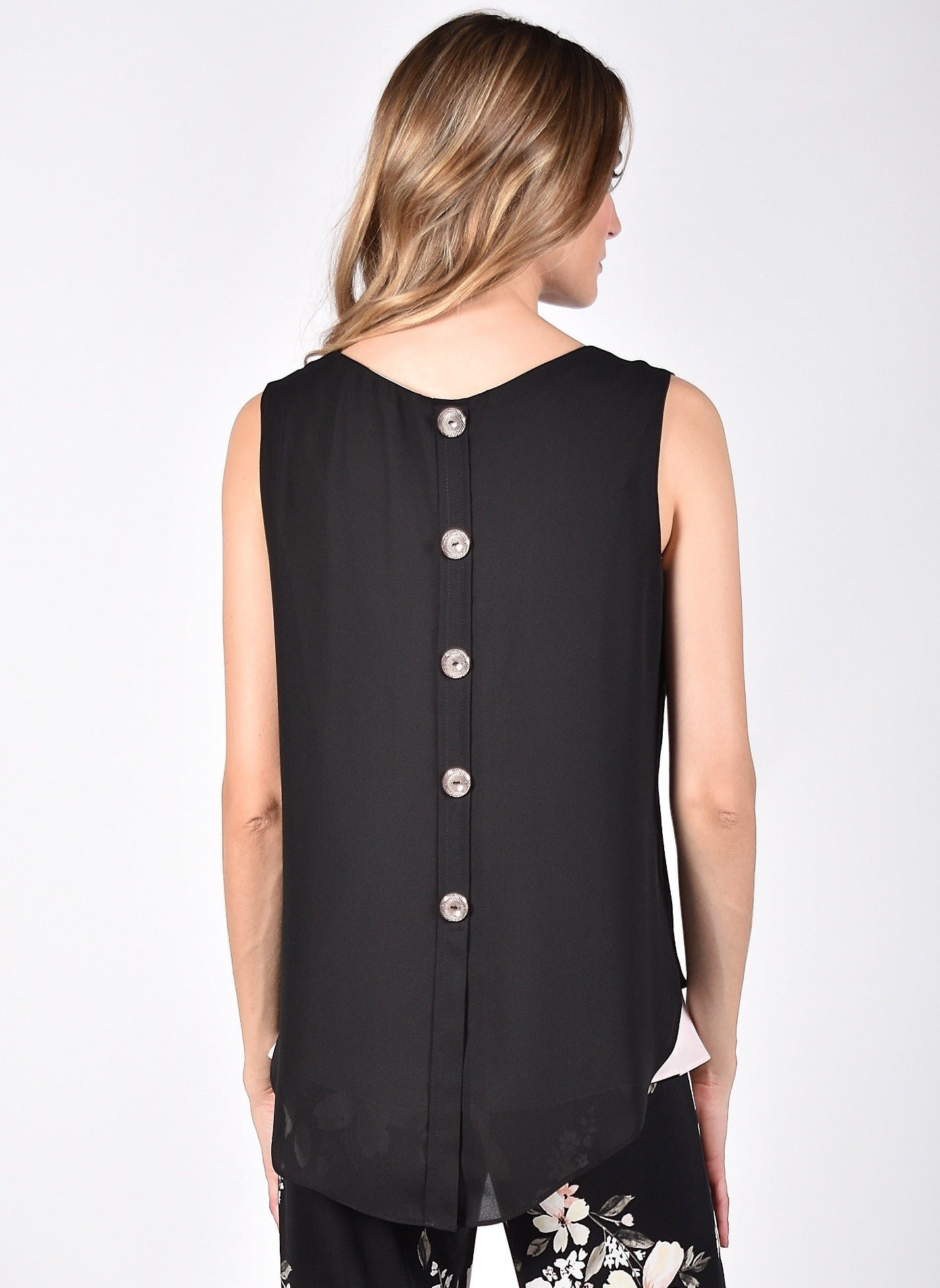 Frank Lyman Black/Blush Woven Top