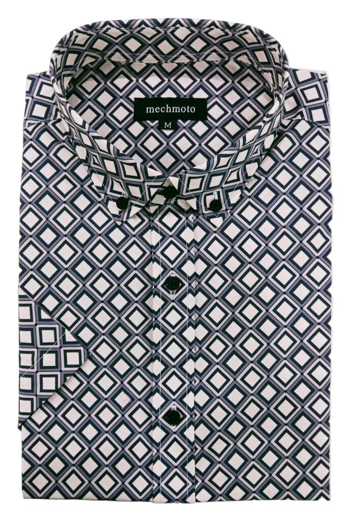 Mechmoto Cotton Stretch Shirt Geo Grey
