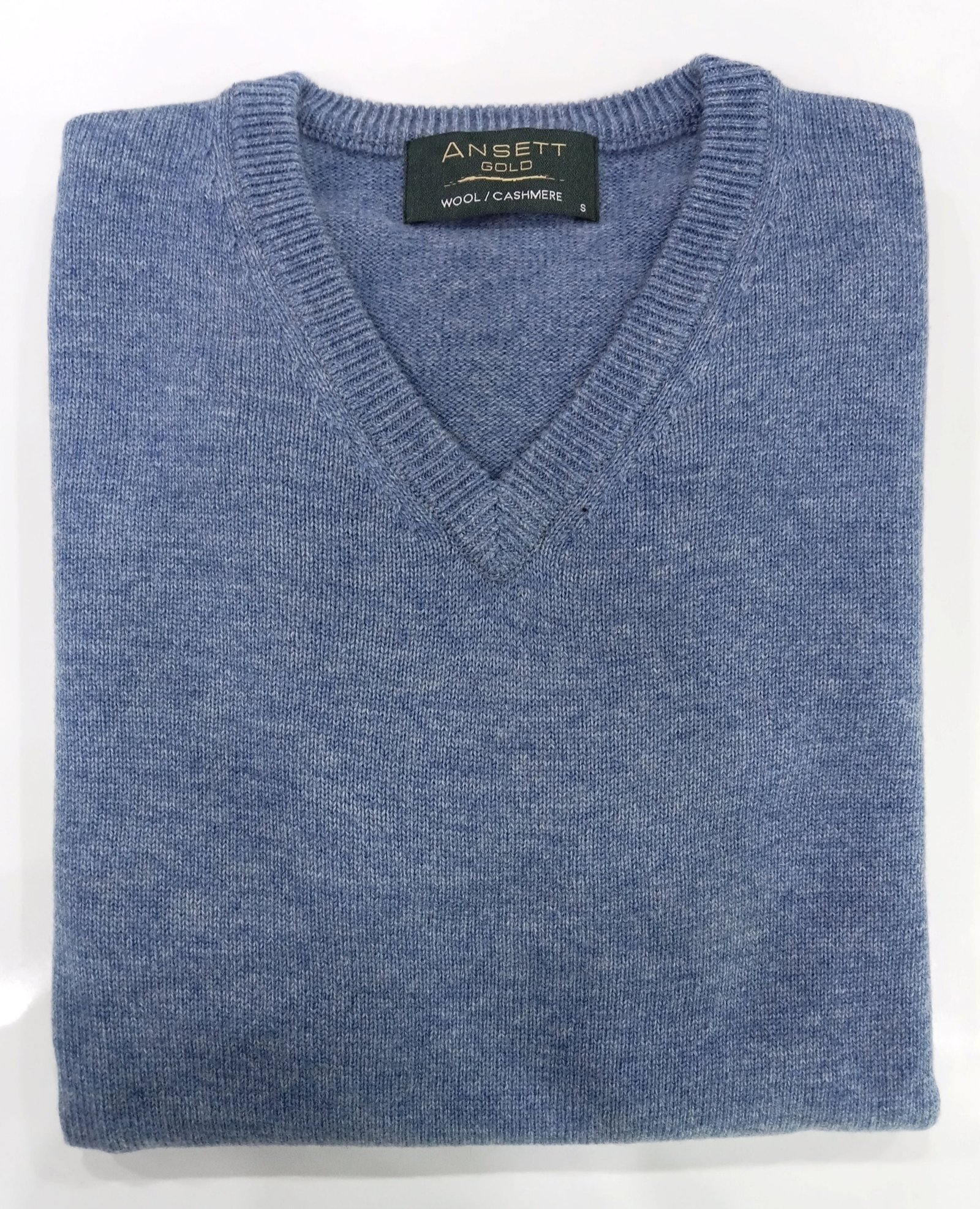 Ansett Wool Cashmere Vee Neck Jersey