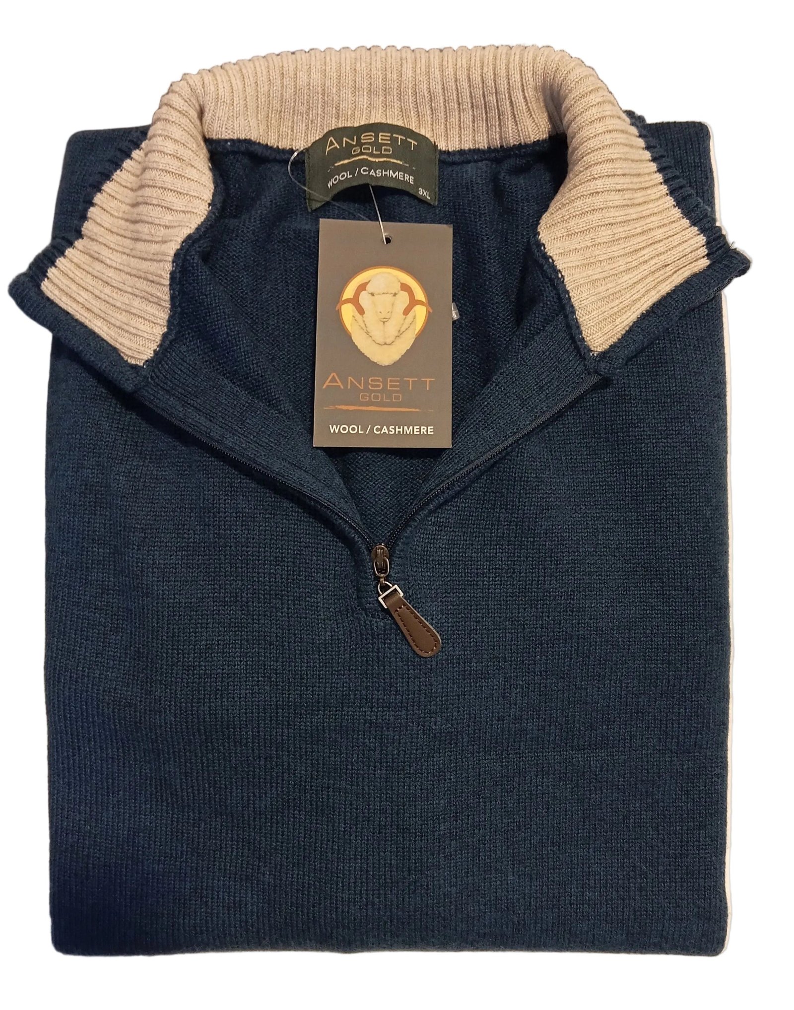 Ansett Wool Cashmere Half Zip Jumper