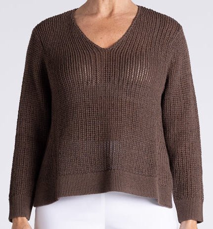 Two-T’s V Neck Tape Yarn Knit