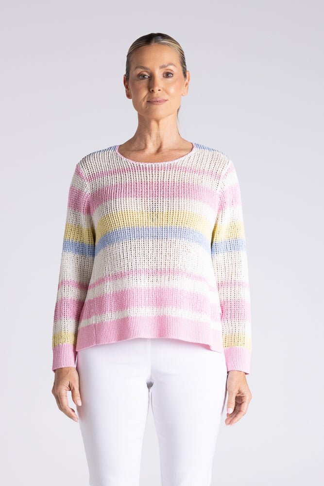 Two-T’s Candy Stripe Tape Yarn Knit