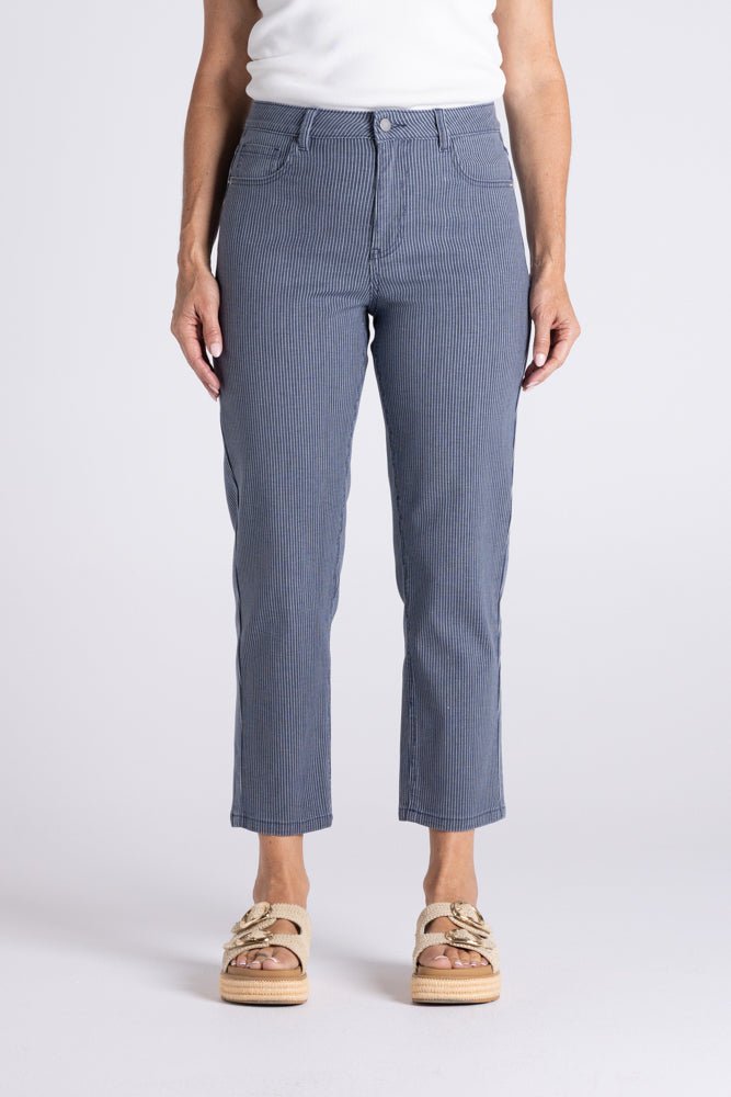 Two-T’s Mini Stripe 7/8 Slim Jeans