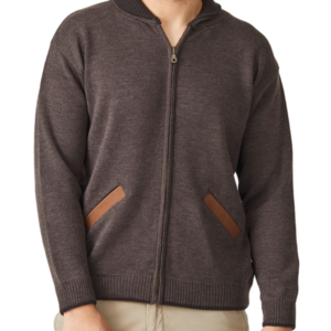aklanda shawl zip cardigan ash brown
