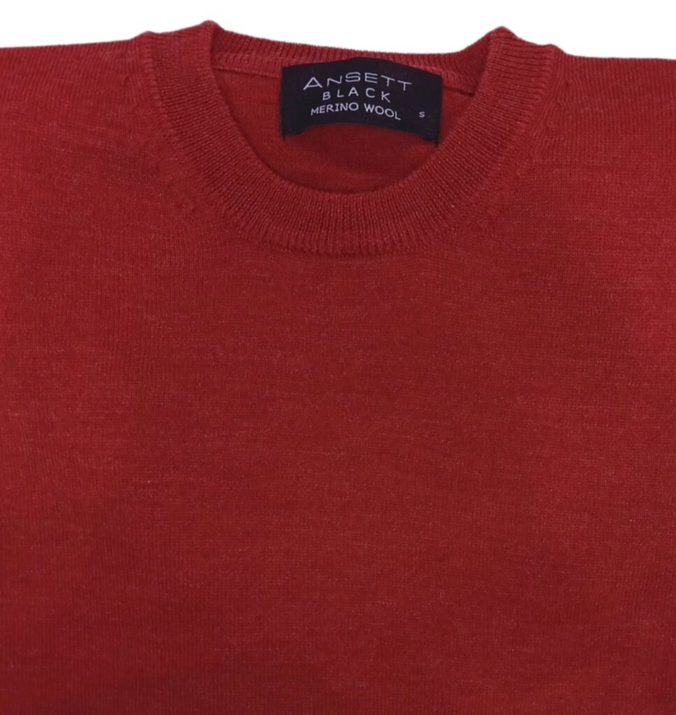 ANSETT Merino Crew Neck Jumper Red