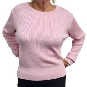 aklanda merino short rib crew jumper