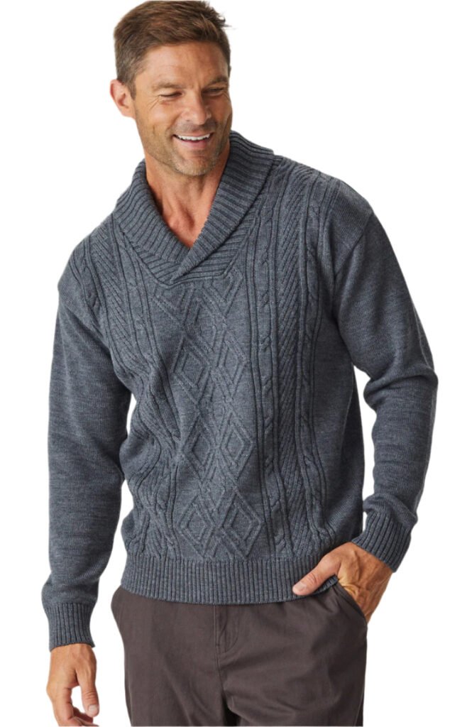 Aklanda Merino Aaron Cable Shawl