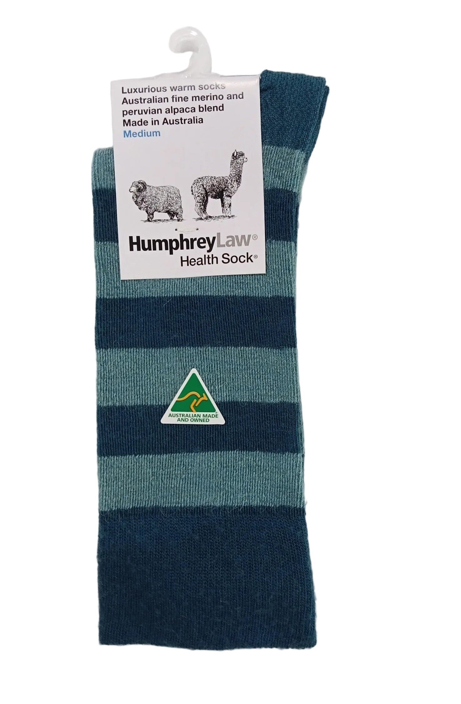 Humphrey Law Alpaca/Merino Stripe Socks Teal