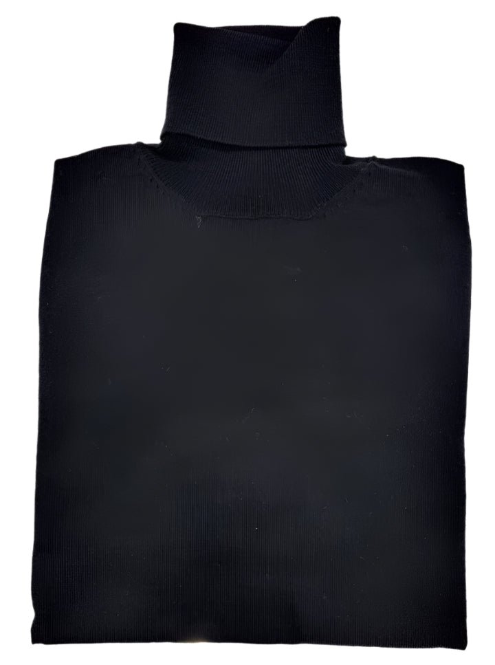Ansett Merino Roll Neck Jumper Black