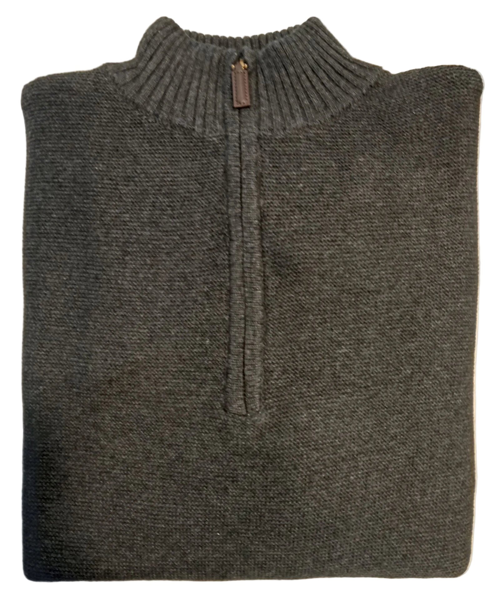 Bridgeport Knitted 1/4 Zip Jumper Moss