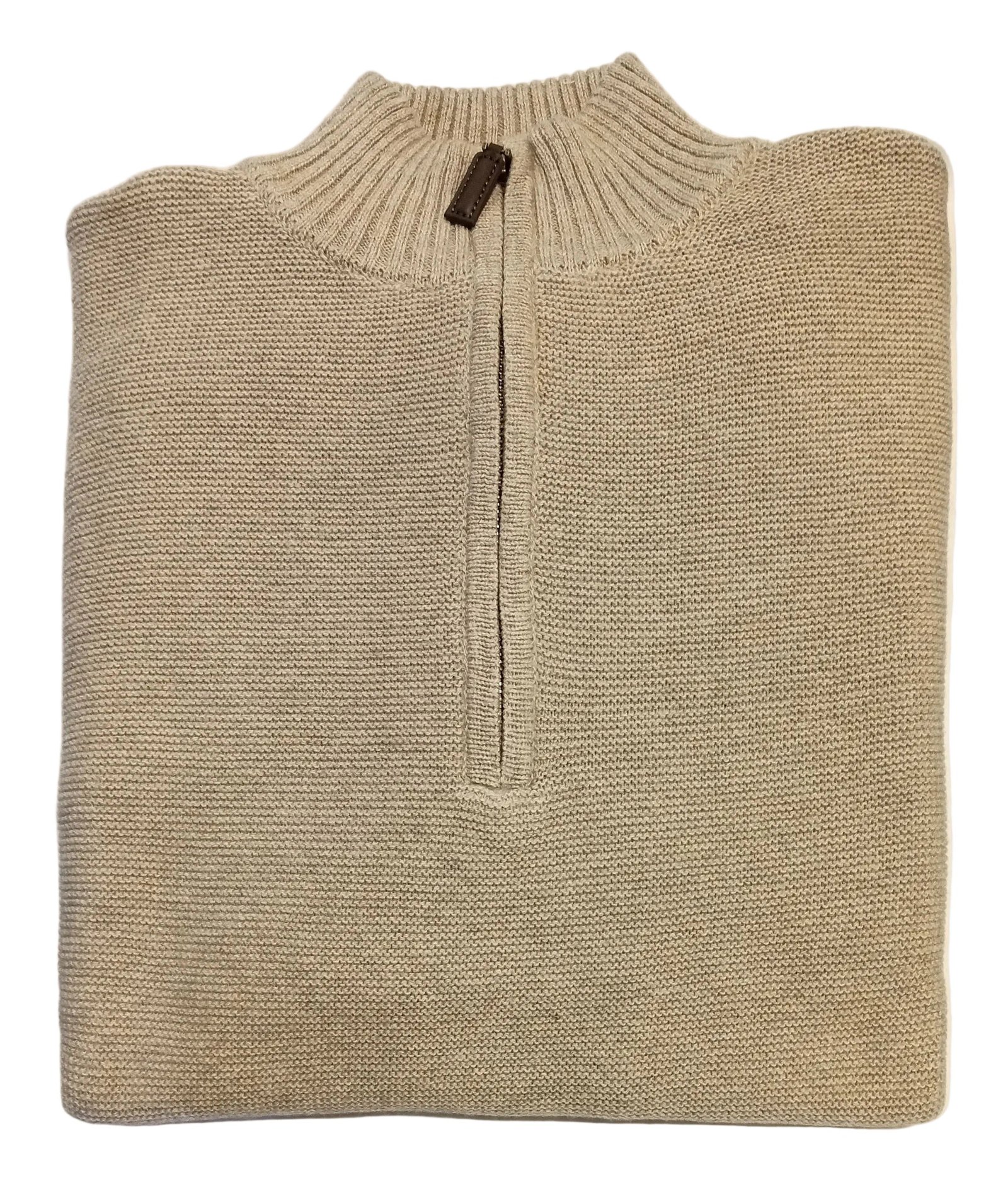 Bridgeport Knitted 1/4 Zip Jumper Wheat
