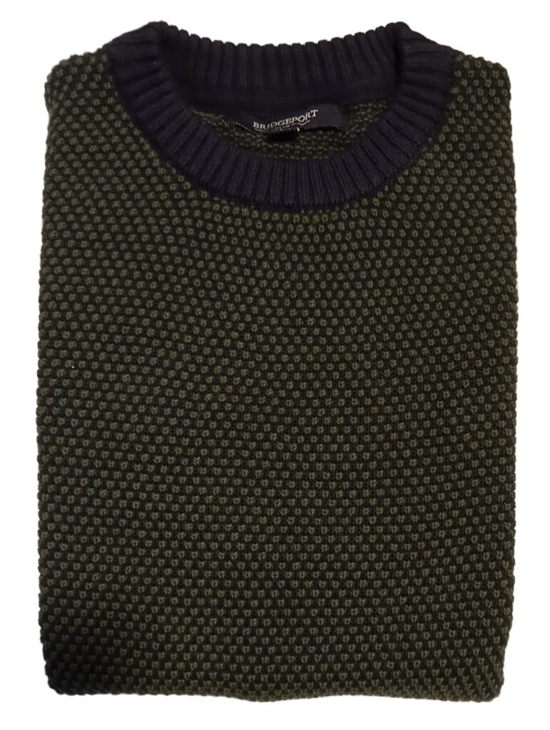 Bridgeport Knitted Crew Jumper Olive