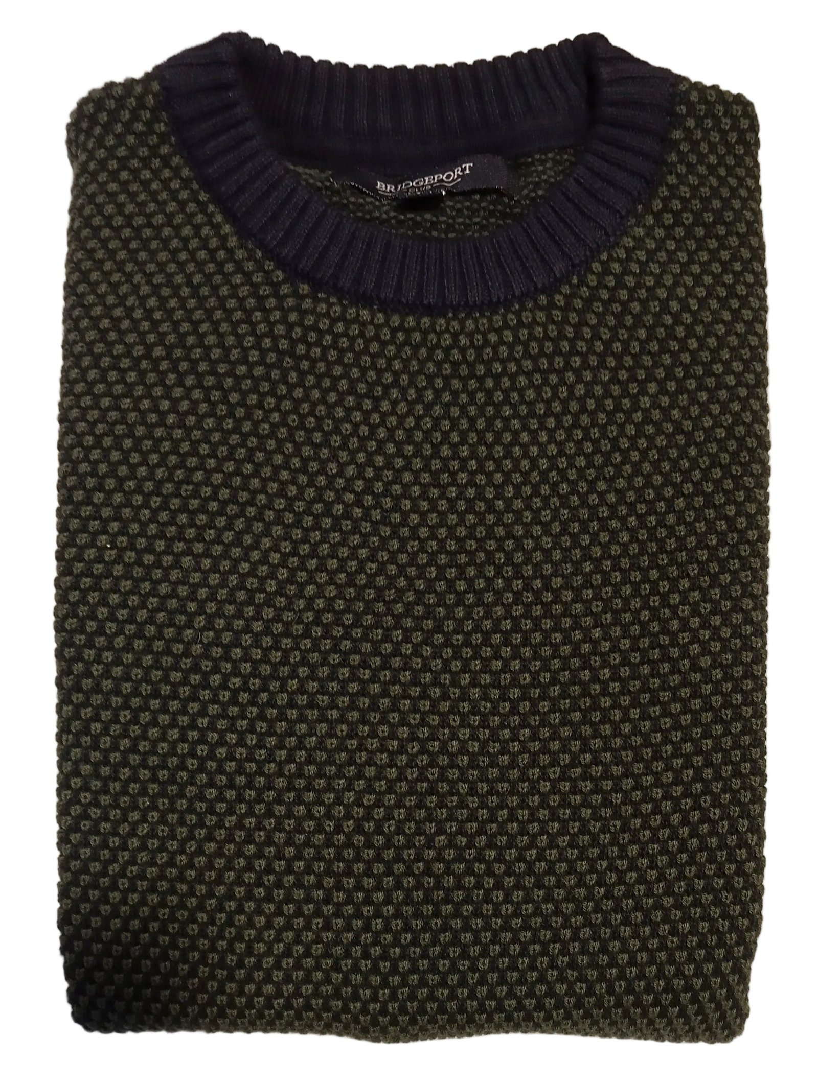 Bridgeport Knitted Crew Jumper Olive