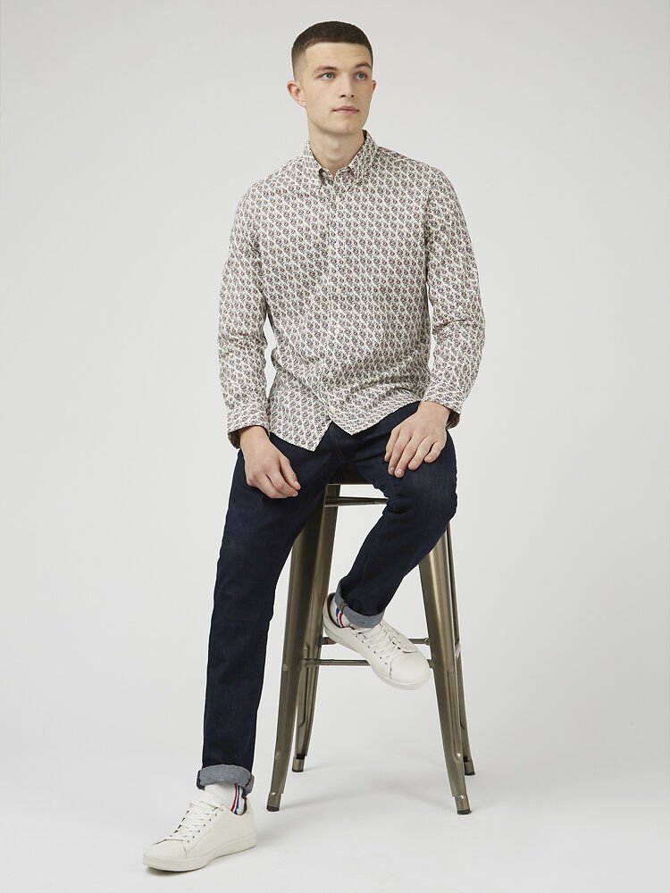 Ben Sherman LS Black Botanical