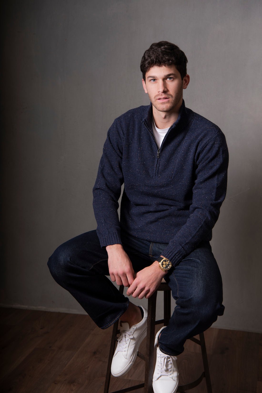 Bridge & Lord Quater Zip Wool Rib Sides Marco