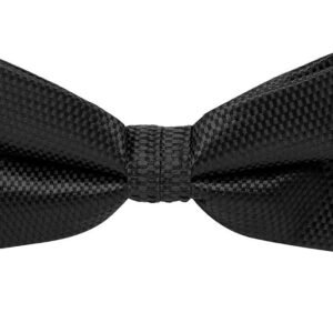 bow tie black & pocket square white, carbon