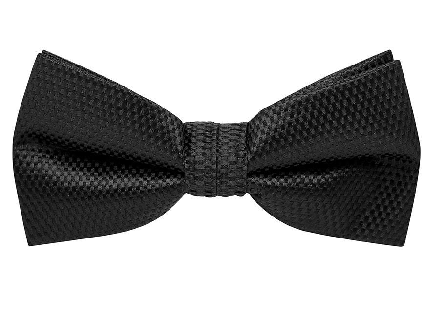 Bow Tie & Pocket Square, Carbon Black / White
