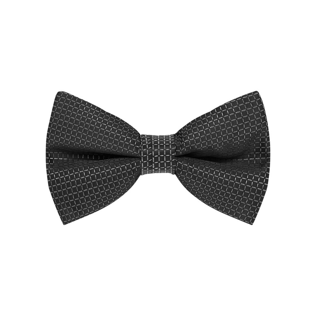 bow tie & pocket square, grid, black