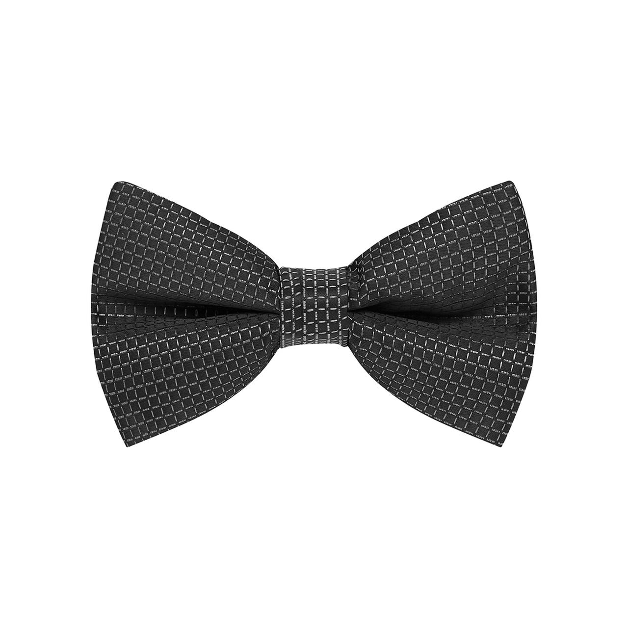 Bow Tie & Pocket Square, Grid, Black