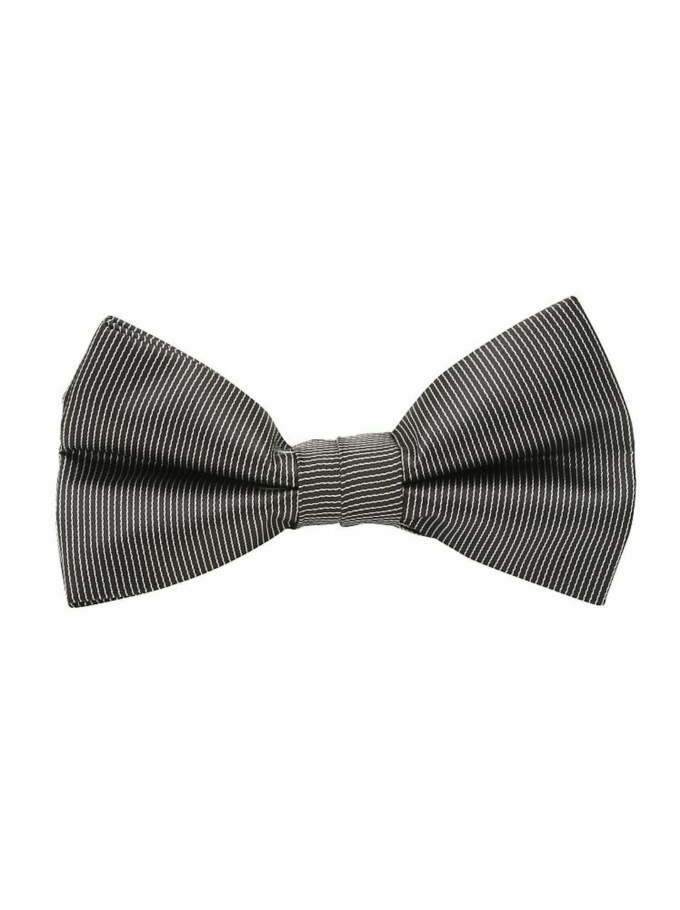 Bow Tie & Pocket Square Pinstripe, Black