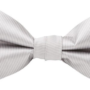 bow tie & pocket square pinstripe, grey