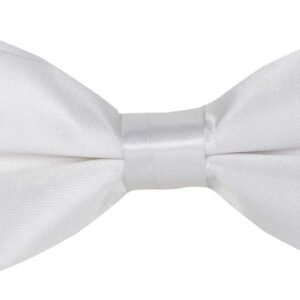 bow tie & pocket square,, plain, white