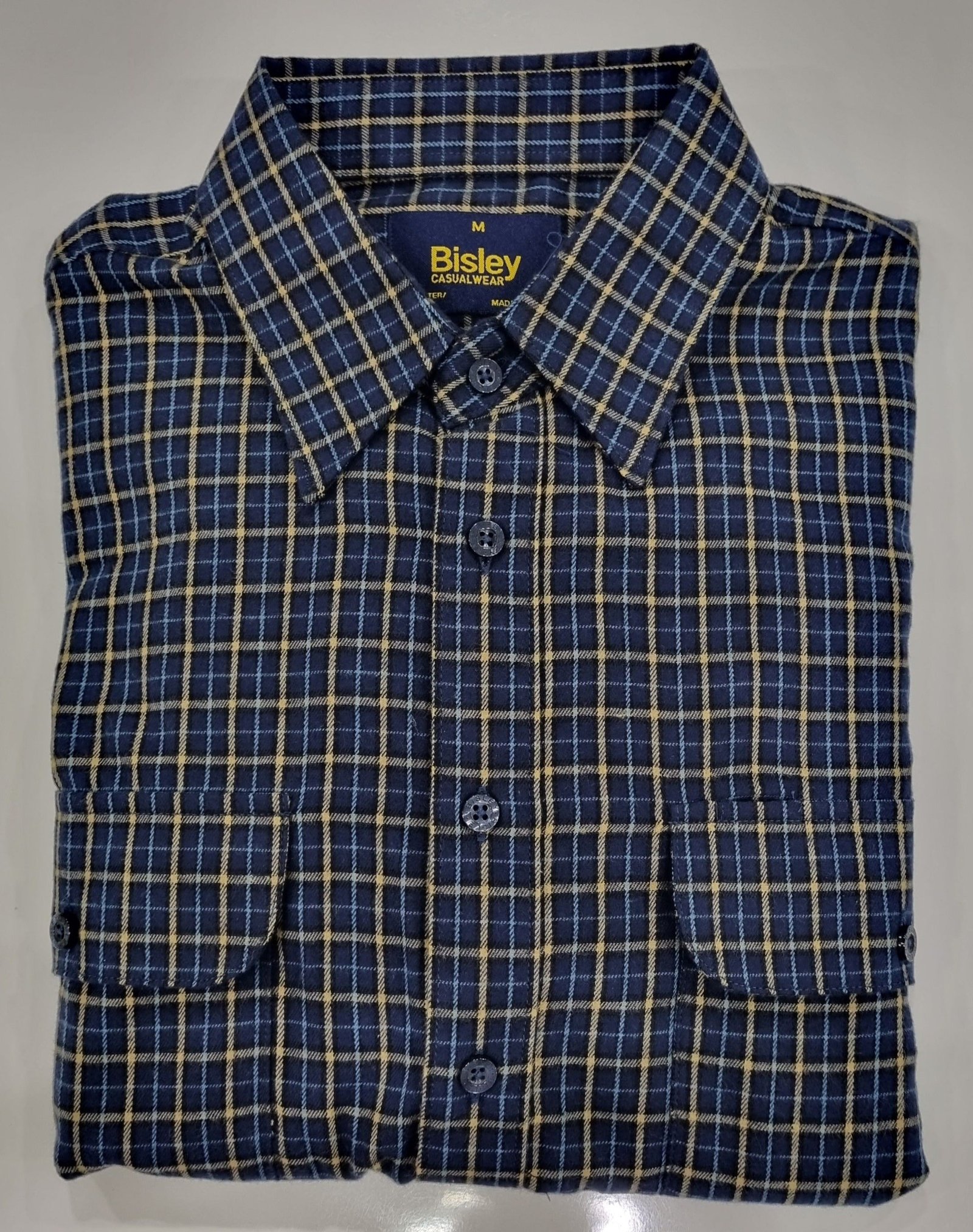 Bisley Casual Shirt L/S Brushed 2 Pocket D.Navy