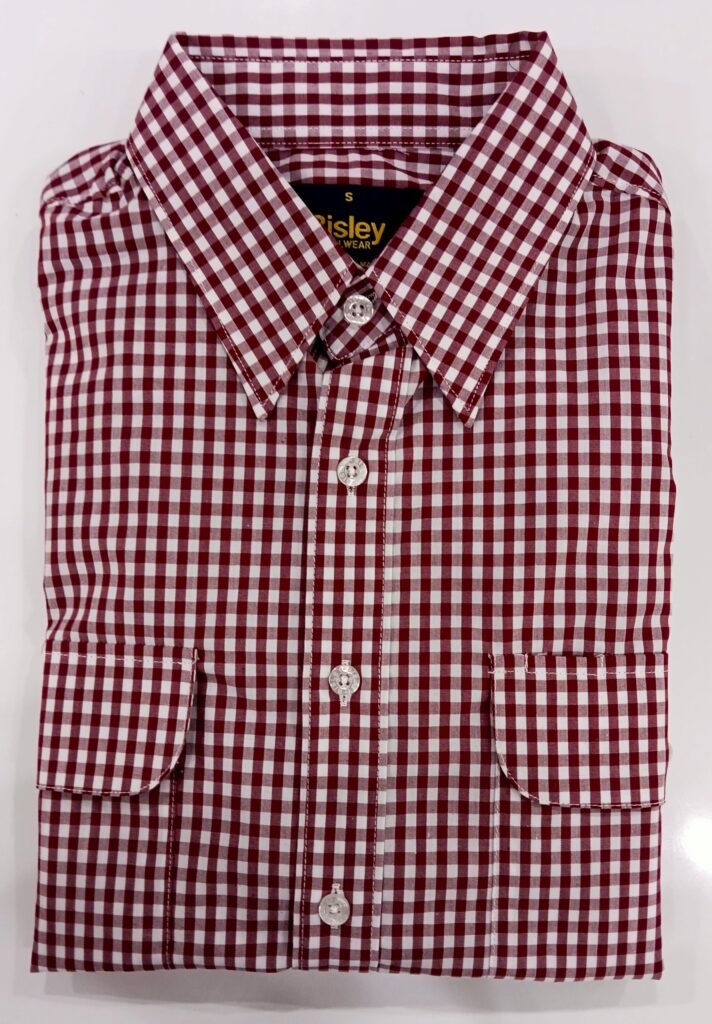 Bisley Casual Shirt Small Check Maroon