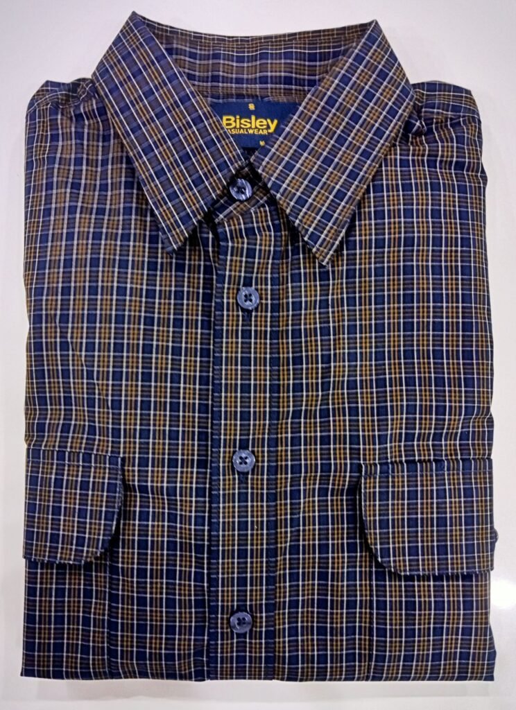 Bisley Casual Shirt Small Check Dark Navy