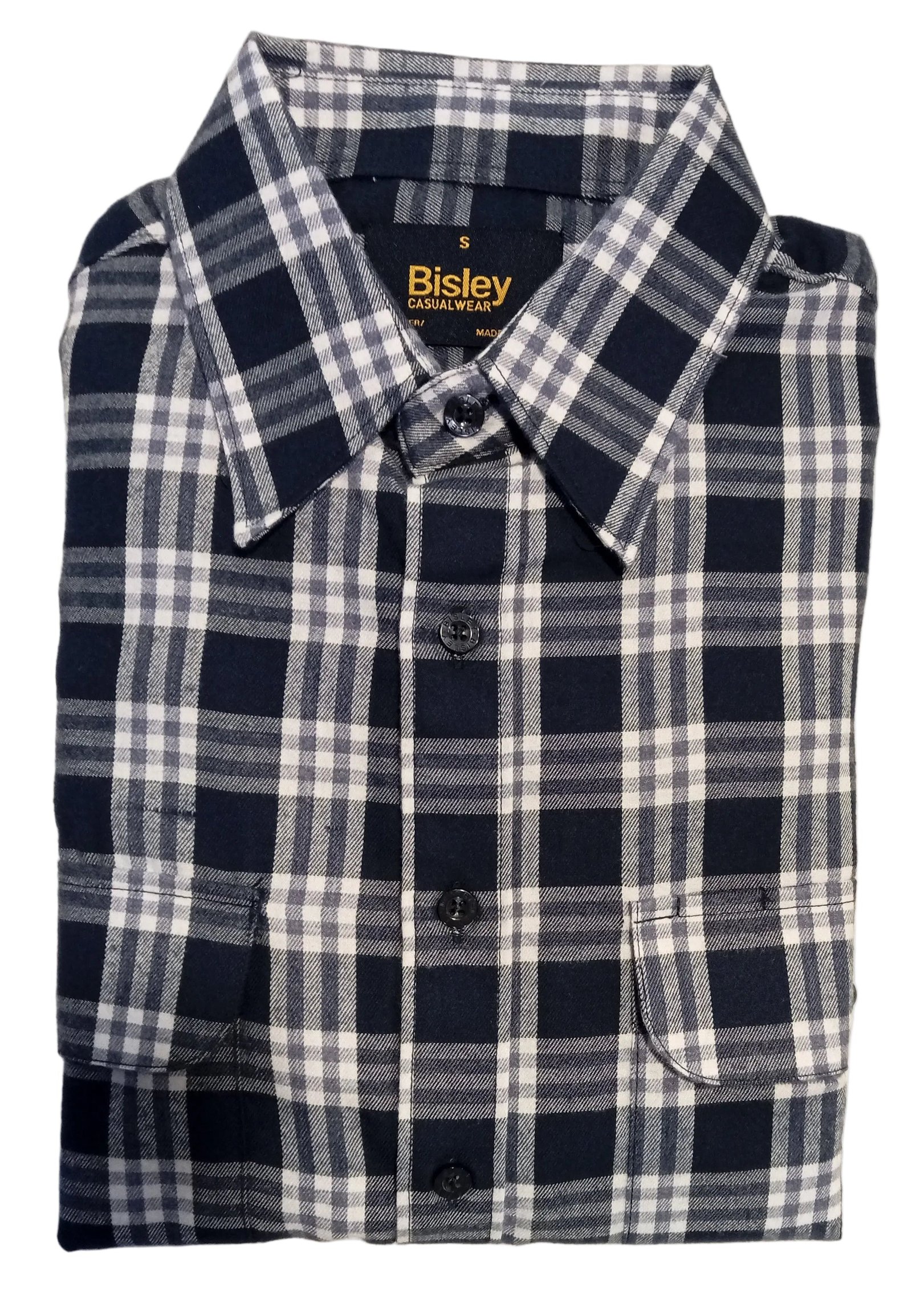 Bisley L/S Brushed Cotton Shirt Navy