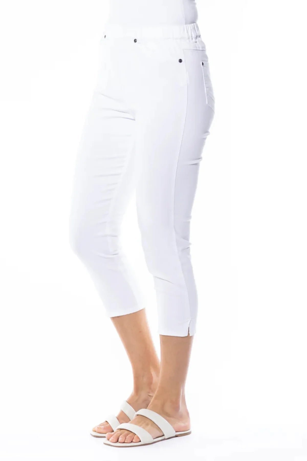 Cafe Latte White Capri Jeggings