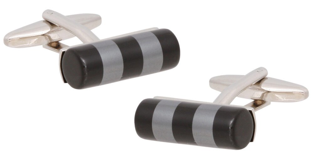 cufflinks onyx rod nickle